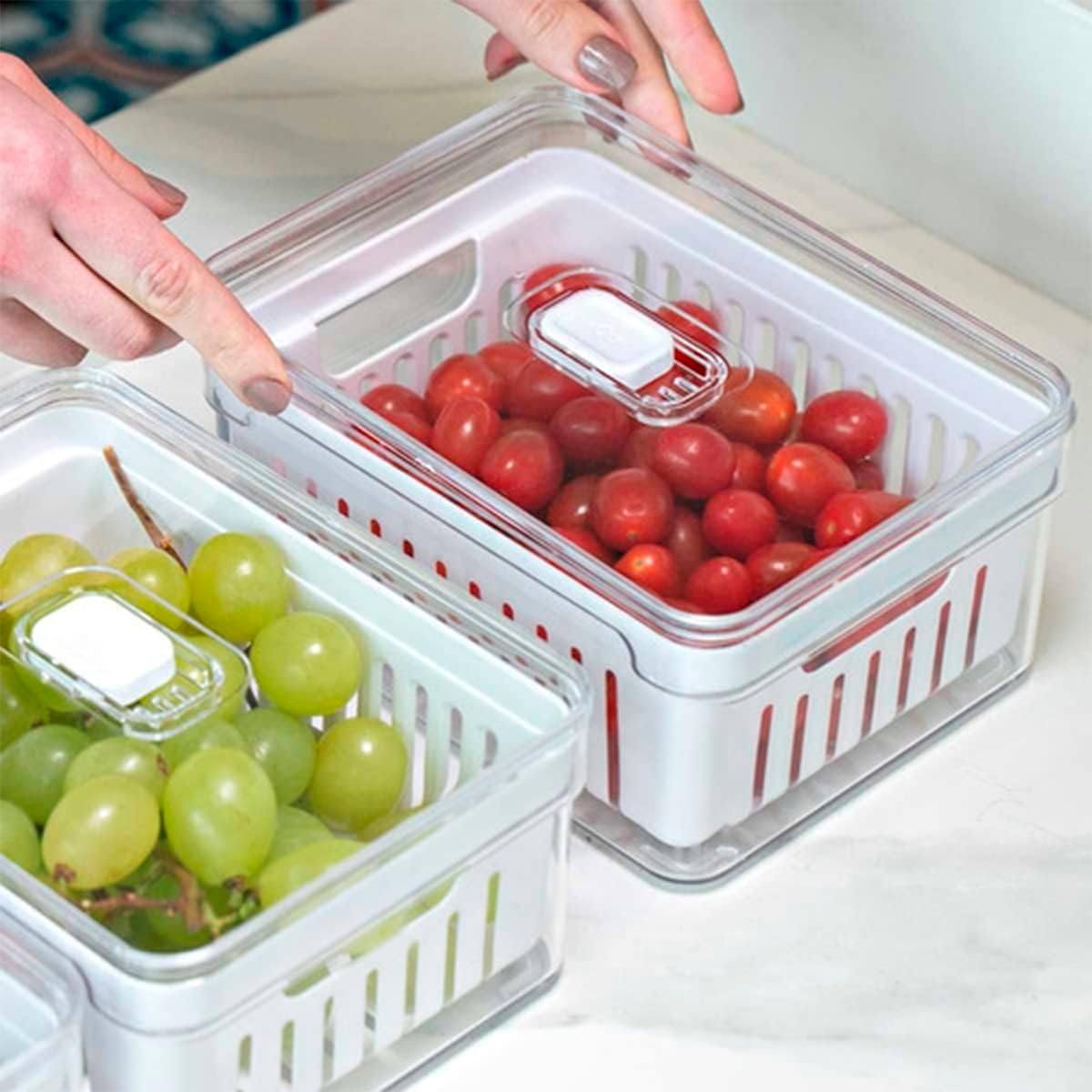 House Organizer Kit 4 Organizadores Geladeira Armário Cozinha 2,2 Litros Alimentos Vegetais