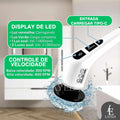 Esfregão de Limpeza Elétrico 9 em 1 - Escova C/Cabo Extensível, 9 Cabeças, 2 Velocidades, Sem Fio, Portátil, Ideal para Banheiro, Cozinha e Mais - Praticidade na Faxina! Marca Layed®