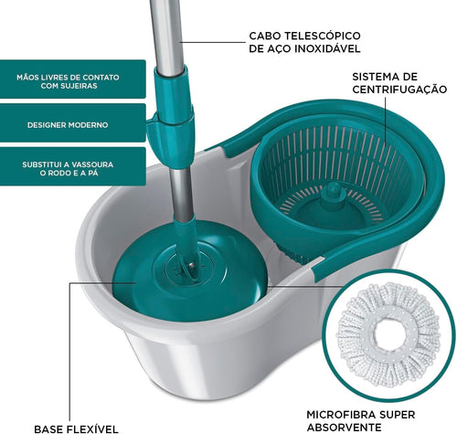 Flash Limp - Mop Giratório Fit, Balde 8 litros - MOP5010