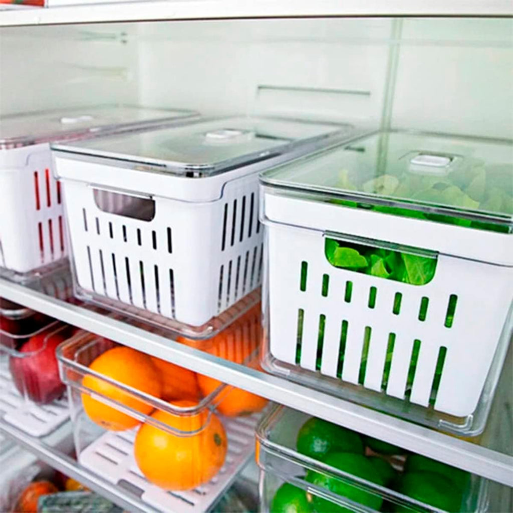 House Organizer Kit 4 Organizadores Geladeira Armário Cozinha 2,2 Litros Alimentos Vegetais