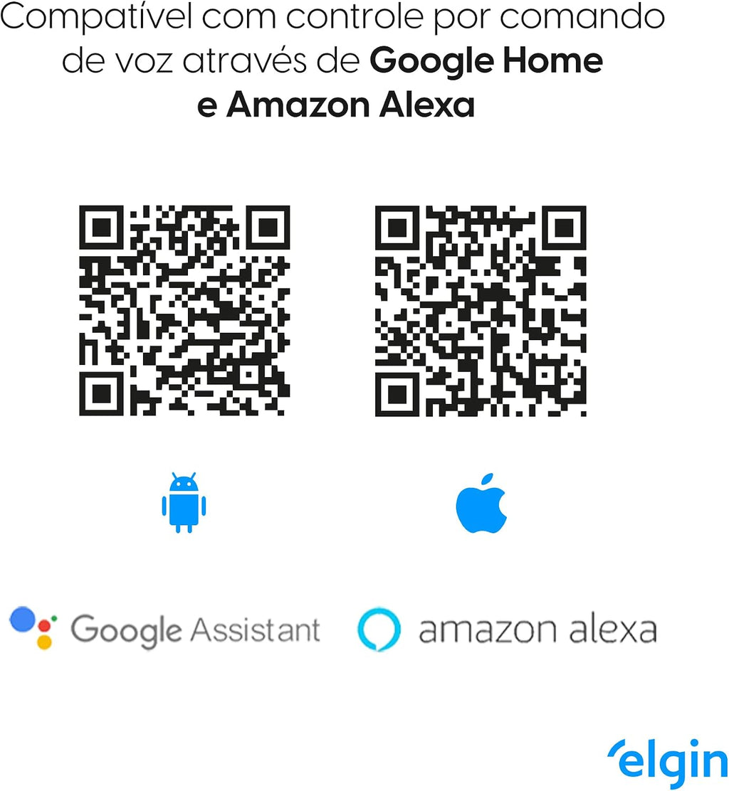 Lâmpada Inteligente Mais Potente 15W Smart Color RGB Wifi Elgin compatível com Alexa e Google Home