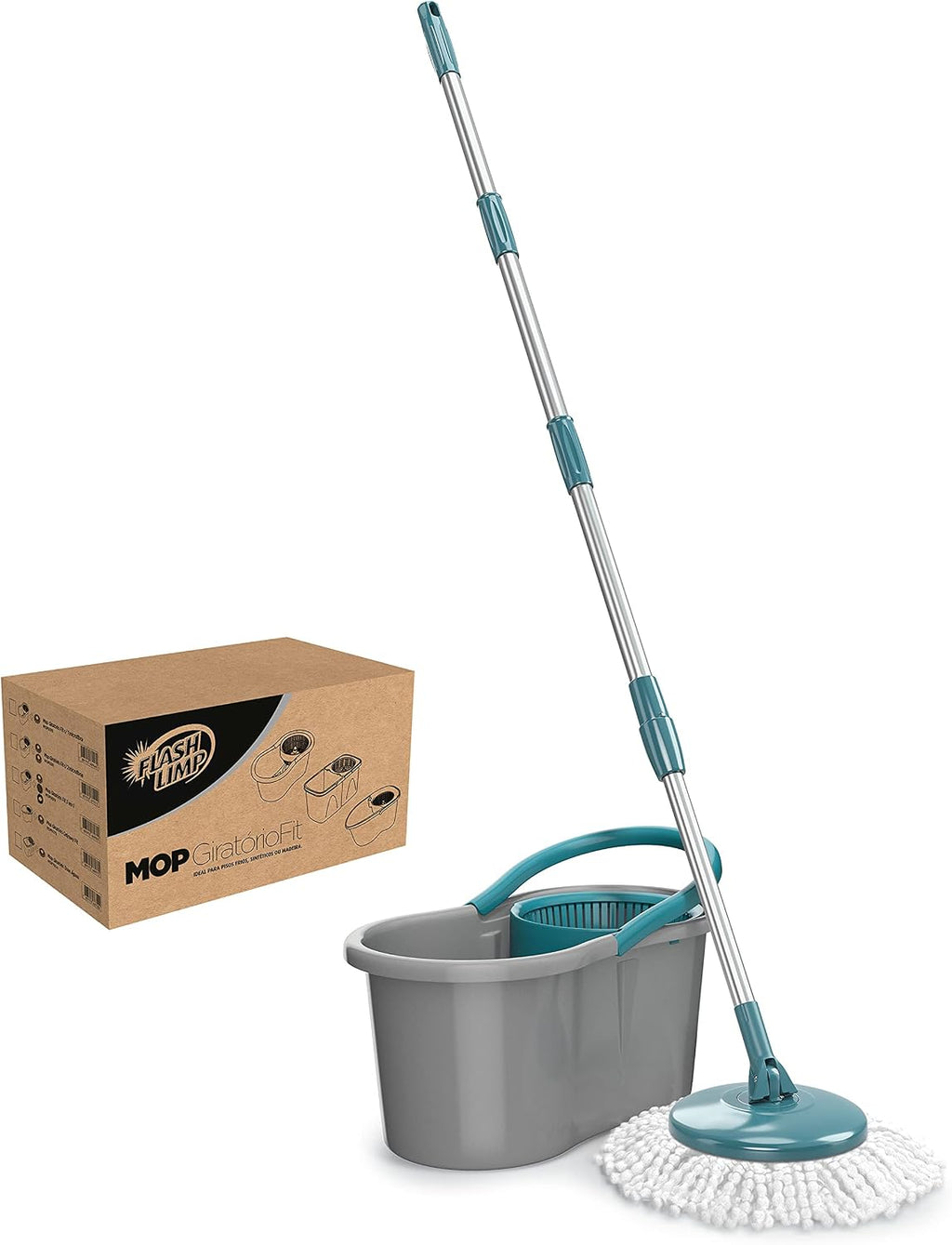 Flash Limp - Mop Giratório Fit, Balde 8 litros - MOP5010