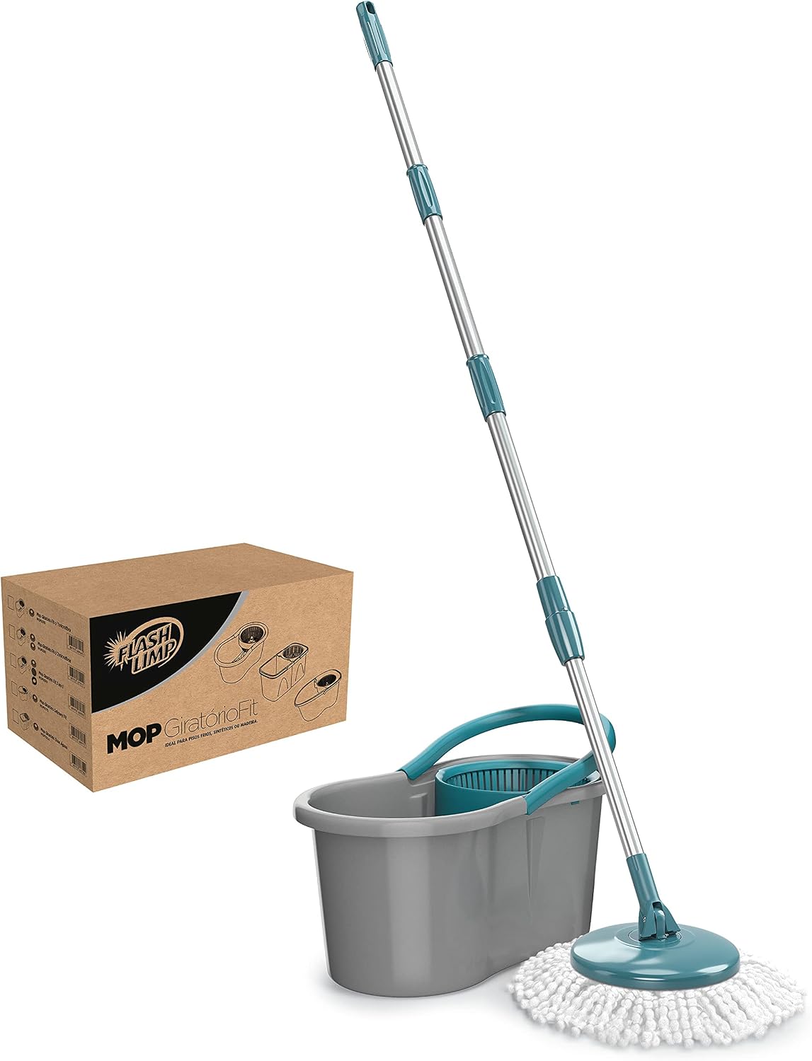 Flash Limp - Mop Giratório Fit, Balde 8 litros - MOP5010