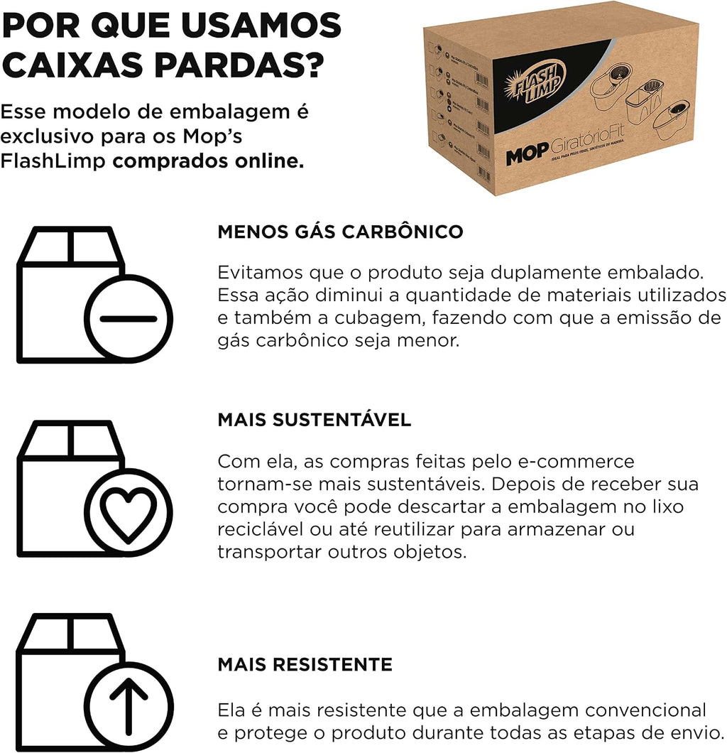 Flash Limp - Mop Giratório Fit, Balde 8 litros - MOP5010